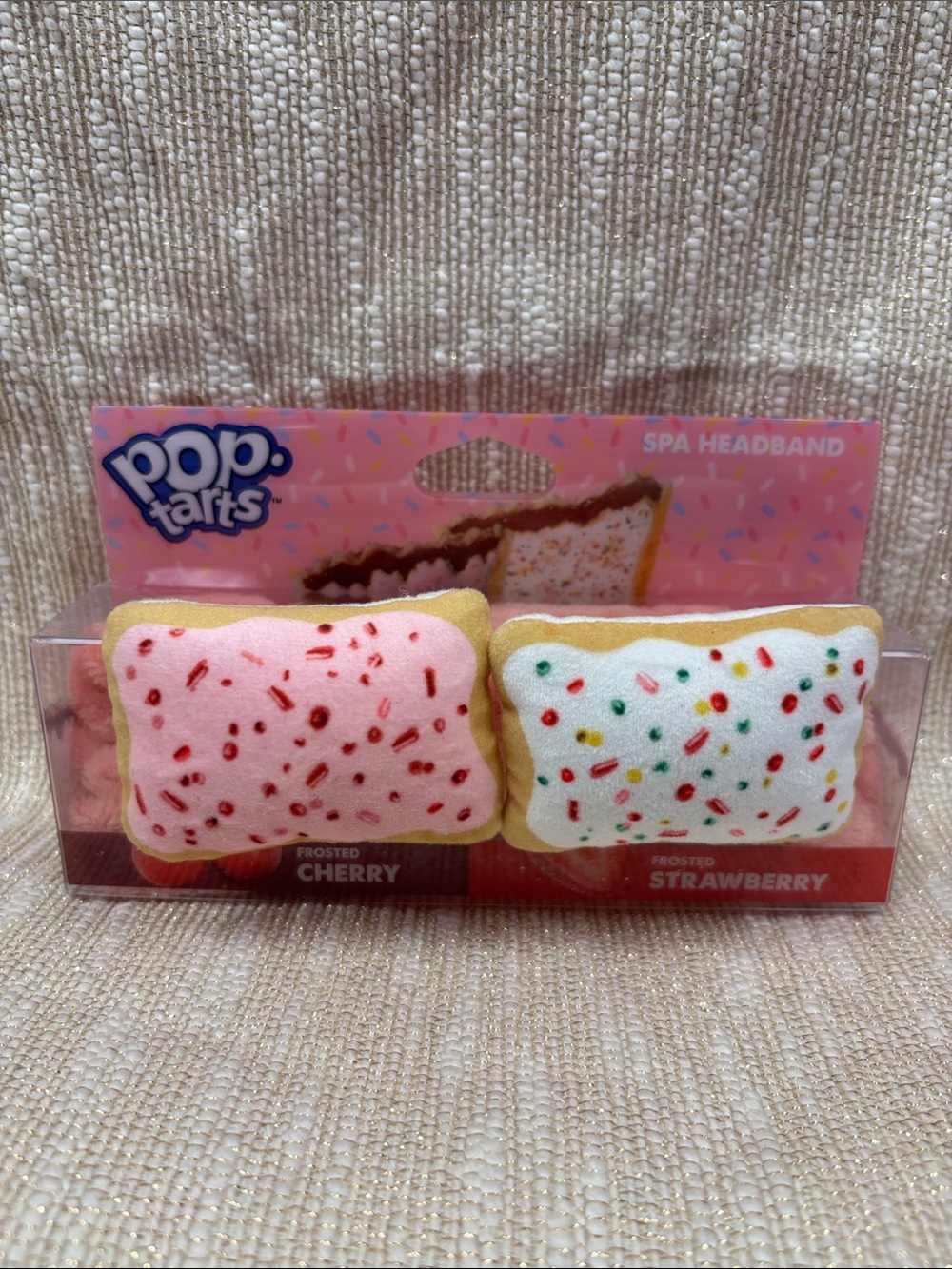 Pop-Tarts Spa Headband Set - Pink & White Frosted Pastry Design